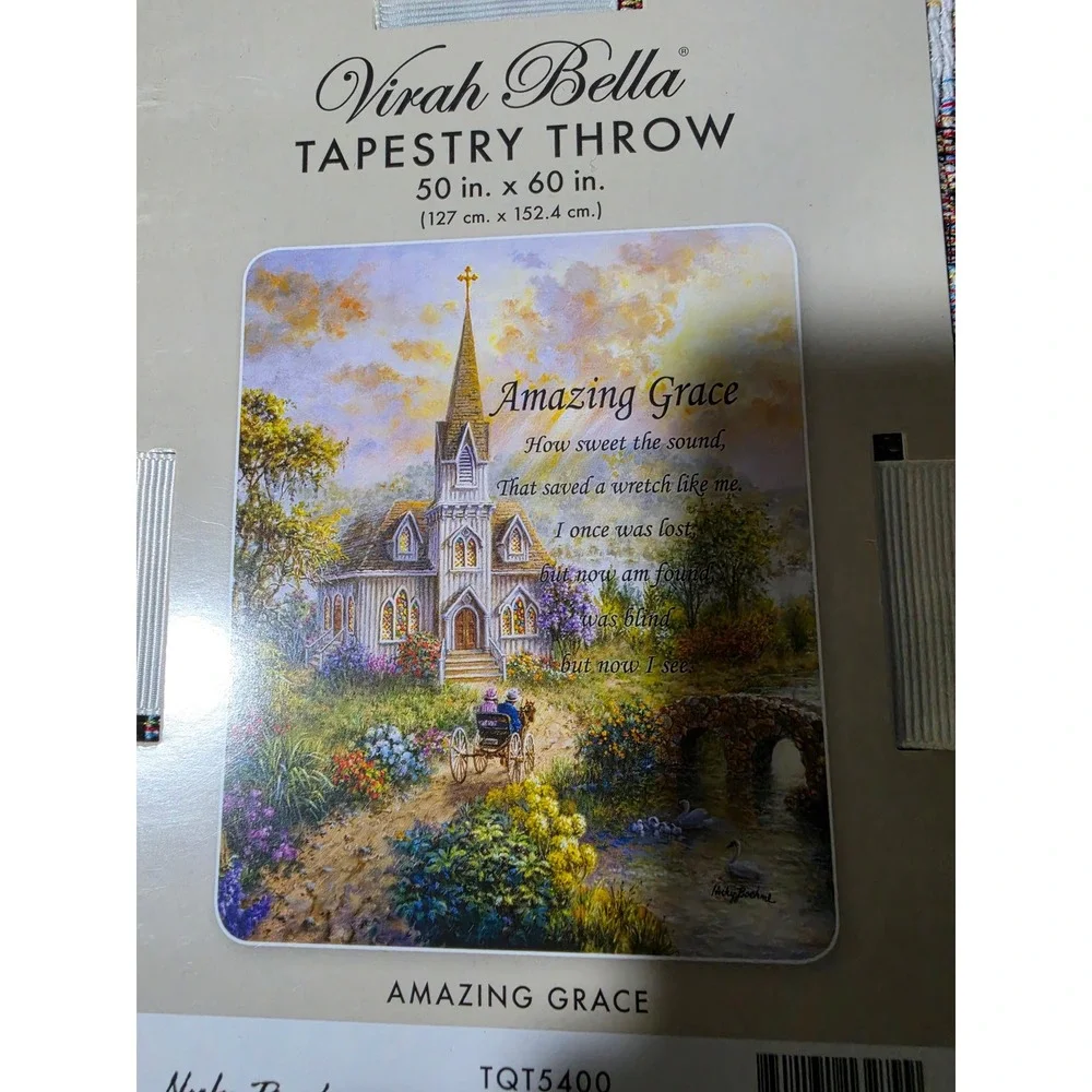 Virah Bella Amazing Grace Tapestry Throw Nicky Boehme Woven Blanket 50x60
